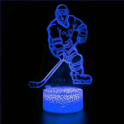 3D Night Light Popsicles PVC Decoration Desktop Gift Background Toys Hockey Night Lights LED Lights USB Lights Birthday Gifts