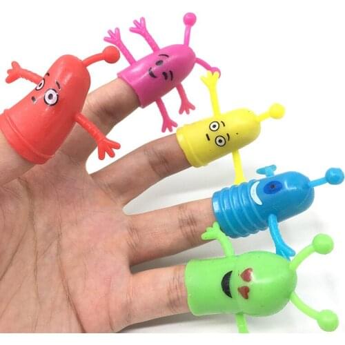 5Pcs/Set Halloween Monster Shaped Finger Puppet Toy Novelty TPR Plastic Cute Children Finger Puppets Toy Birthday Party Favors
