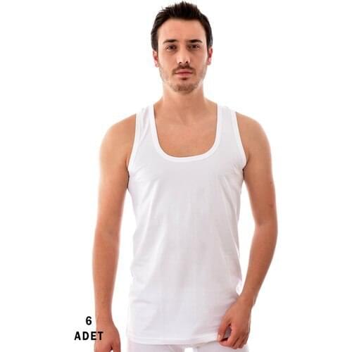 Passion 6 Pcs Men 'S Combed Cotton Undershirt White 0101 white male undershirt quality material