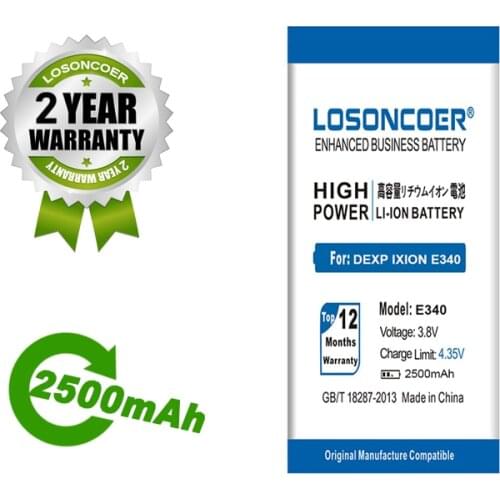 LOSONCOER Battery 2500mAh Battery For DEXP IXION E340