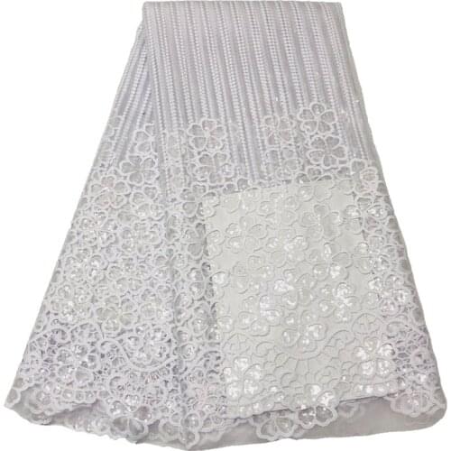 White Sequin African French Net Lace Fabric 2021 High Quality Tulle Mesh Lace Bridal Nigerian Wedding Dress Lace For Woman