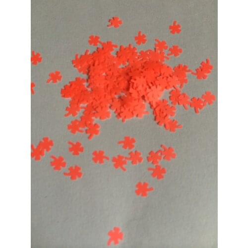 Free shipping Neon Orange solvent resistant clover glitters for nail art decorations