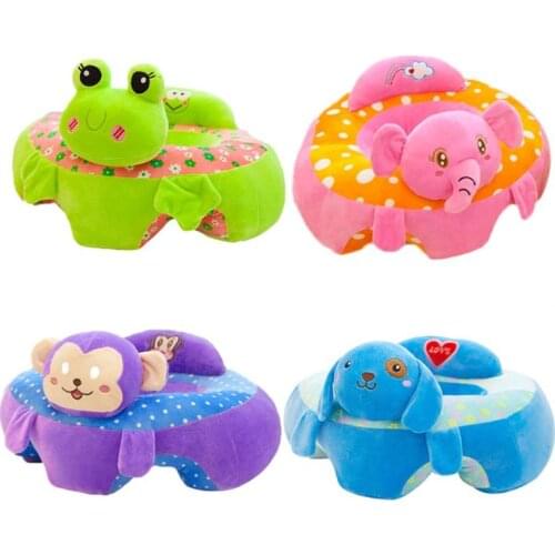 Infant Learning Seat Sofa Cover Cartoon Cute Animal Seat Cover Baby Wash Plush Seat Sofa Cover Without Cotton