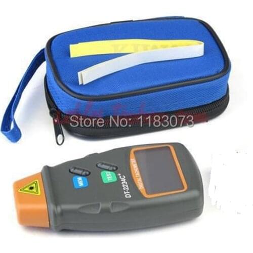 Digital Laser Tachometer 2.5-100000 RPM Electronic Photo Tachometer Precise Non Contact RPM Tach DT-2234C+With Reflecting Tape
