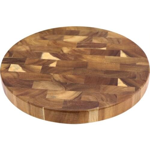 Jaswehome Acacia Wood End Grain Cutting Boards Wooden Butcher Block Meat Cutting Wood Thick Board Round Wood Chopping Boards