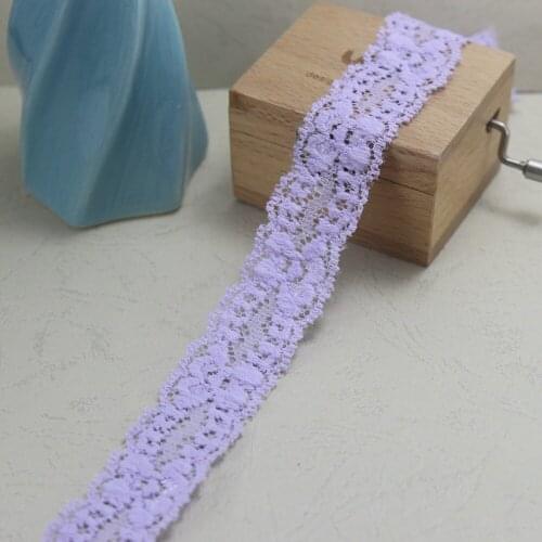 5 Yards 23mm Width Lavender Elastic Stretch Lace Trim Sewing/garment/clothes Accesories Headband Making