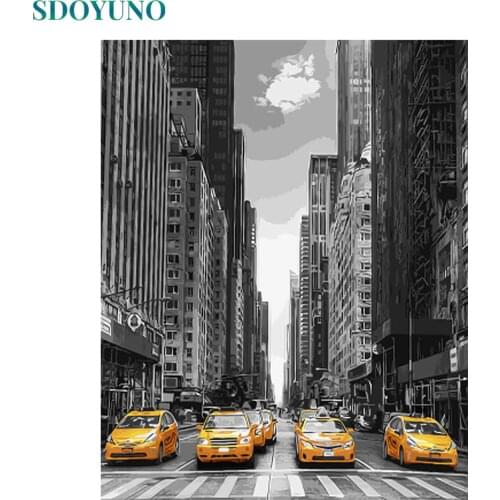SDOYUNO 60X75cm painting by numbers Home Decoration New York street pictures by numbers DIY Canvas Painting Frameless Home Decor