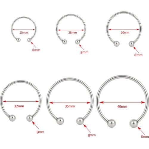 25/28/30/32/35/40mm Penis Ring Head Glans Stimulating Stainless Steel Penis Ring For Male Penis Enlargement Erection Cocks Rings