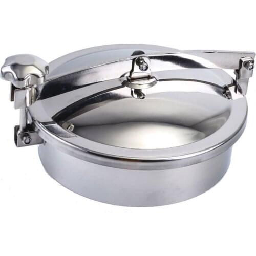 SS304 Round Manway Manhole Cover Quick Open Hand Hole Round Welding Manhole Cover Normal Pressure