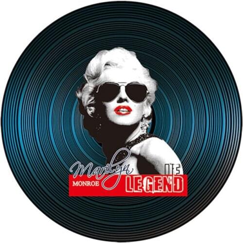 American Style Round Vintage Vinyl Record Wall Decor Restaurant Bar Room Decoration Classic Movie Characters Wood Painting Mural