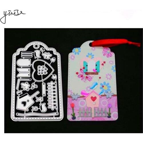 YINISE Metal Cutting Dies For Scrapbooking Stencils Love Tag SCRAPBOOK DIY Album Cards Decoration Embossing Craft Cut Die Cuts