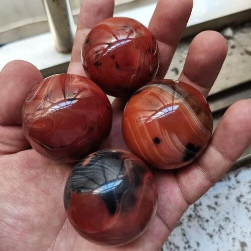 MADAGASCAR -45mm Naturally polished silk lace agate ball specimen 1pcs