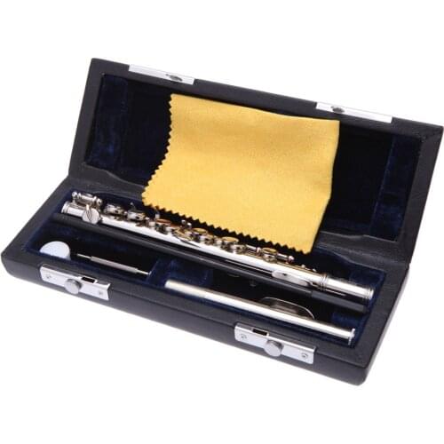 Piccolo Ottavino Half-size Flute Silver Plated C Key Cupronickel with Cork Grease Cleaning Cloth Screwdriver Padded Box