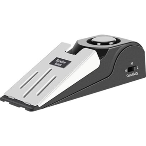 Mini Home Wireless Vibration Triggered Wedge Shaped Door Stopper Alert Security System Door Stop Alarm Block Blocking System