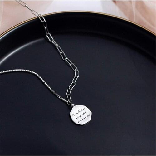 Miuoxion Retro Irregular Round Card Letters Necklace Simple Personality Jewelry Fashion For Women Feature Nmour Charm Gift