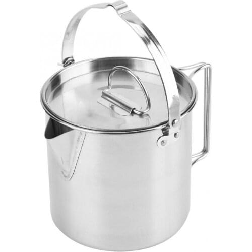 Multifunctional 1.2L Outdoors Portable Folding Stainless Steel Kettle Cookware Coffee Tea Picnic Camping Pot for outdoor Tools