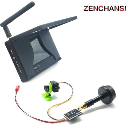 5.8g 48CH 4.3 Inch fpv monitor 480*272 built in battery with 5.8g 600mW video Transmitter and CMOS 1000TVL fpv Camera 7-24V