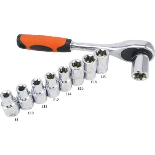 New 3/8 Inch(10mm) Torx Star Bit Female E Socket Set E8, E10,E11,E12,E14,E16,E18,E20
