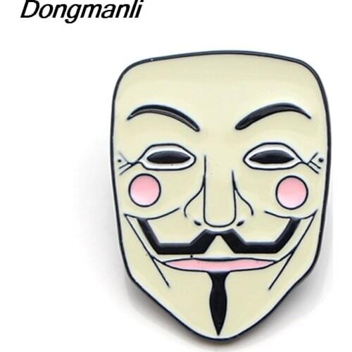 P3562 Dongmanli V Mask Metal Enamel Pins and Brooches for Fashion Lapel Pin Backpack Bags Badge Gifts