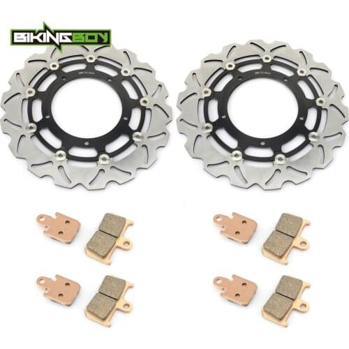 BIKINGBOY For Yamaha VMX 1700 V-Max 2009 2010 2011 2012 2013 2014 2015 2016 2017 Front Brake Discs Disks Rotors + 4 Set Pads