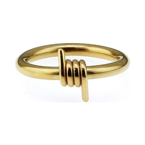 Simple Wedding Stainless Steel Silver-color Couple Ring Thick Fashion Wound Wire Gold-color Finger Rings For Women Anillos