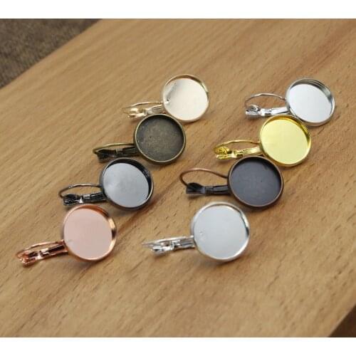 8mm 10mm 12mm 14mm 16mm 18mm 20mm Earring Round Blank Setting Bezel Cabochons Base For DIY Gift 20pcs K05096