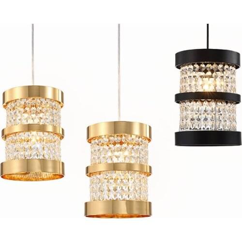 Deluxe Post Modern Crystal Single-head Pendant Lights Living Room Lamp Bathroom Mirror Headlights Design Luxury Villa Lighting