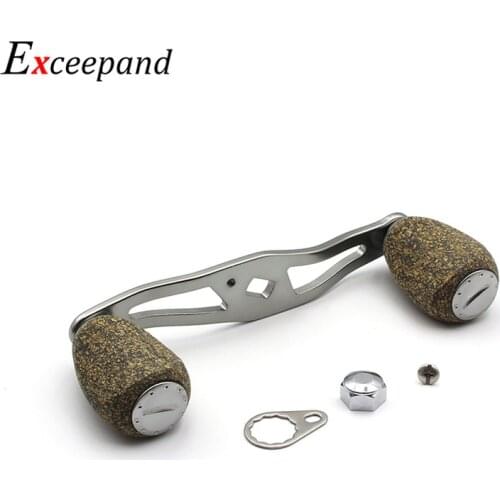 Exceepand Gunsmoke Stainless Steel Fishing Reel Handle Powerful Baitcasting Reel Grip Rubber Cork Knob DIY for Abu Garcia Daiwa