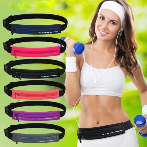 Unisex Portable Outdoor Waist Bag Mobile Phone Small Wallet Pouch Running Fitness Sports Fanny Pack Elasticity Belt Bag XA683F