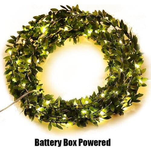 5M 10M Outdoor LED Holiday Light Leaf Twine Fairy Garland String Lights Battery Usb Power Operate for Rustic Wedding Party Decor