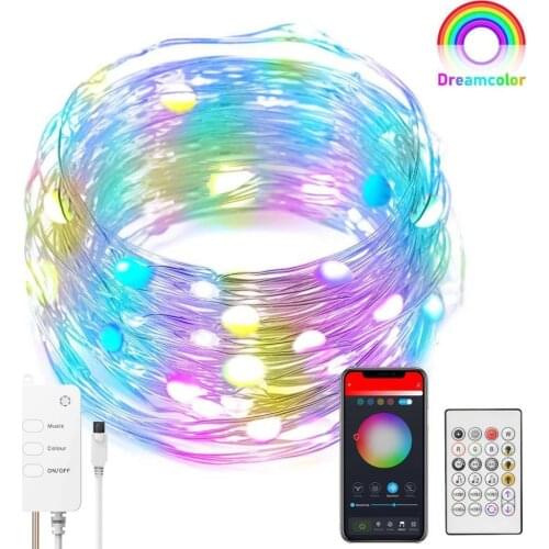 Smart light string WIFI light string RGB Symphony light bulb 10 meters 5 meters Smart LED light string