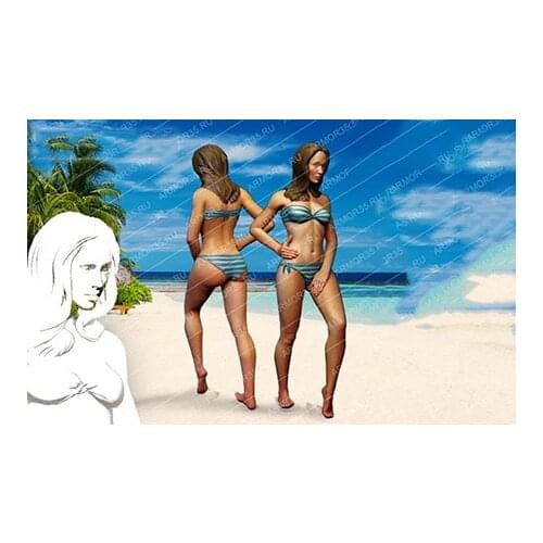 Unassambled 1/35 stand summer girl Resin figure miniature model kits Unpainted