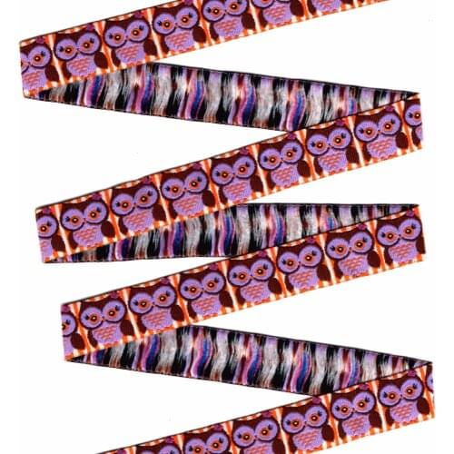 ZERZEEMOOY 5/8 inch 16mm 10 Yard/Rolls Lovely Owl Cartoon Jacquard Ribbon