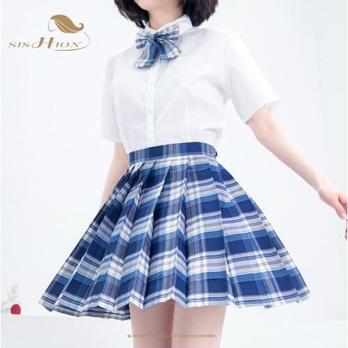 SISHION Kawaii Skirt Harajuku Plaid Pleated Mini Skirt 2021 Women Girl High Waist Cosplay Lolita Preppy Skirts VD2357