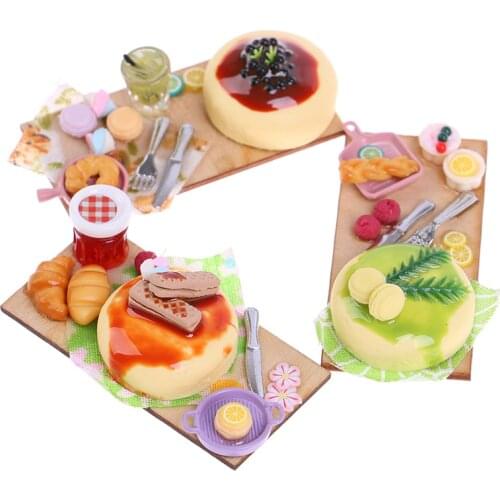 1pcs 1/12 Dollhouse Miniature food Mini Cheesecake Simulation Doll House Play Food for Doll Kitchen Toys