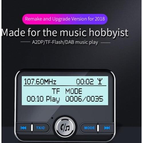 45% Hot Sales!!! DAB002 DAB Bluetooth-compatible Hands-free MP3 Music Player FM Transmitter Car Charger