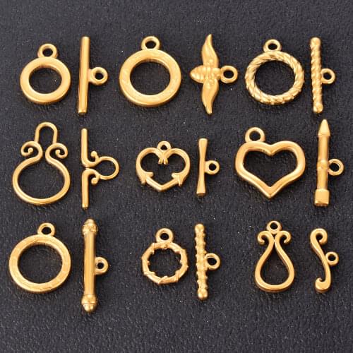 5 Sets Gold Stainless Steel OT Clasps Fashion Toggle Clasps Buckle Connector For Diy Bracelet Necklace Jewelry Making Accessorie