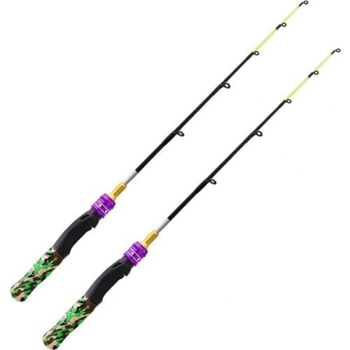 61cm Camouflage Straight Handle 2 Sections Telescopic Ice Fishing Rod Fish Pole