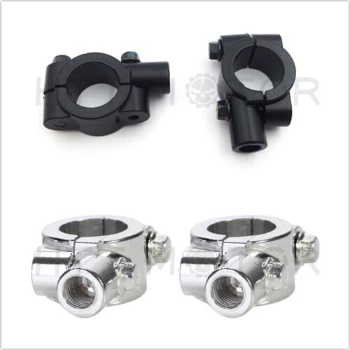 Aftermarket free shipping motorcycle parts 7/8" 22mm Motorcycle HandleBar 10mm Mirror Thread Mount Holder Clamp Adaptor Black