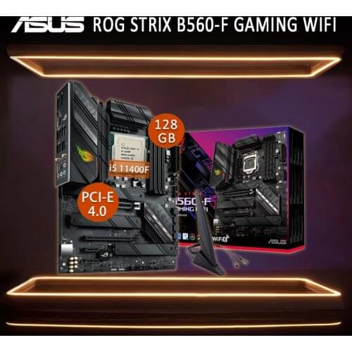 Asus ROG STRIX B560-F GAMING WIFI Motherboard With Intel Core i5 11400F Motherboard Combo PCI-E 4.0 Intel B560 Gaming Placa-mãe