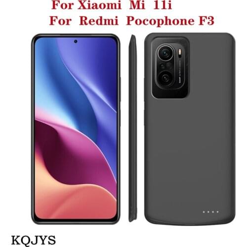 KQJYS Portable Smart Charging Cover For Pocophone F3 External Power Bank Battery Charger Cases For Xiaomi Mi 11i Battery Case