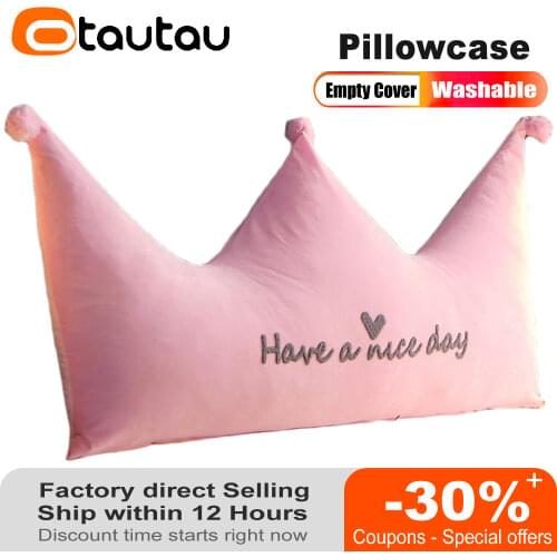 Princess Prince Crown Bed Cushion No Filler Soft Washable Velvet Sofa Kids Adults Bed Headboard Floor Seat Throw Pillow Cushion