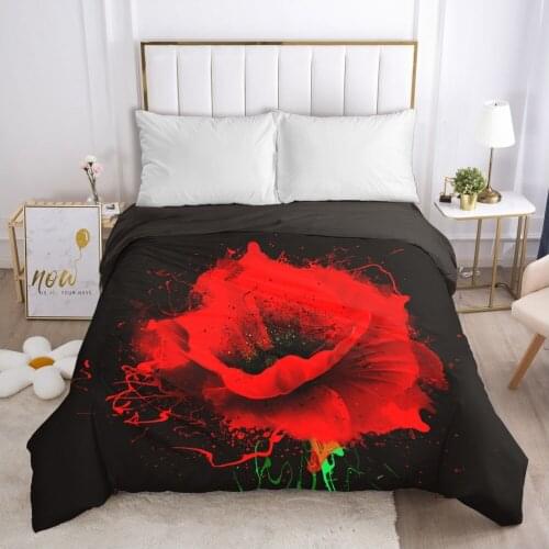 Black Duvet cover Quilt/Blanket/Comfortable Case Double King Bedding 140x200 240x220 200x200 for Home rose