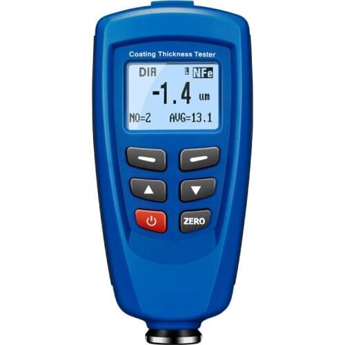 Digital Paint Coating Thickness Gauge Meter Tester 0~1250um with Built-in Auto F & NF Probe + USB Cable + CD software