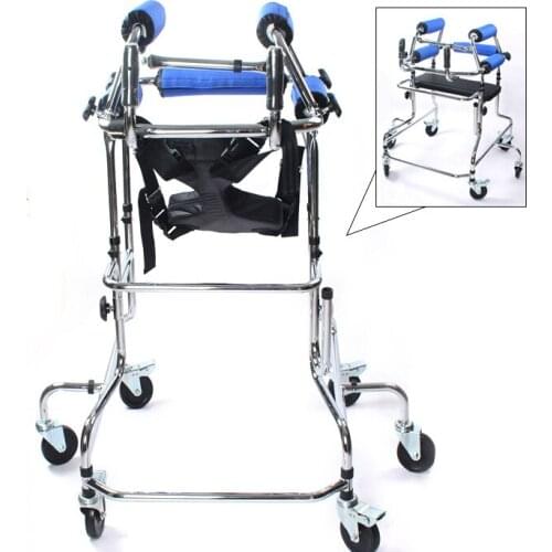 Children with cerebral palsy with wheeled walk aid Middle-aged elderly stroke paraplegic leg foot rehabilitation training toddle