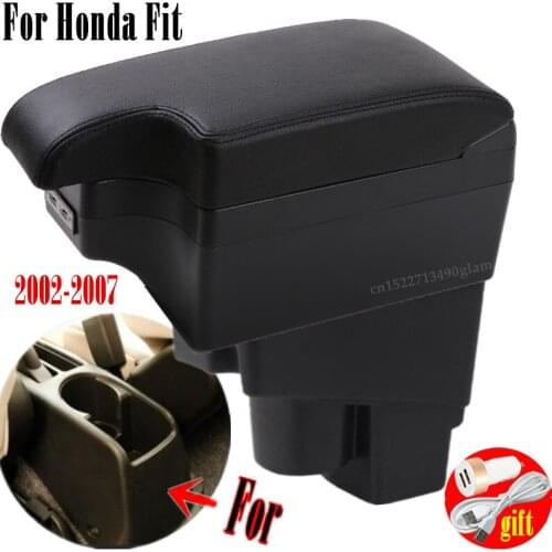 For Honda Fit Armrest For Honda Fit 2002 2003 2004 2005 2006 2007 Car Armrest box Retrofit parts Interior Storage box 6USB