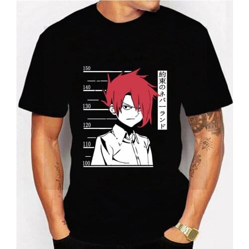 Janpanese Anime The Promised Neverland Emma Norman Ray Printed Short Sleeve Streewear Manga Tshirt
