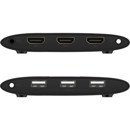 H7JF Two-in-One Out HDMI-compatible KVM Switch 2 Computer Hosts Share A Display Supports Shared Keyboard Mouse Printer USB