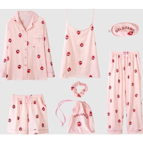 Cotton Pajama Sets Elegant Women Pijamas Pajama Sets Ladies Sleepwear Mujer Female Pyjamas Set Femme Home Clothing