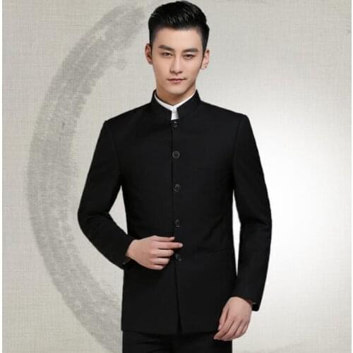 Chinese tunic suit set with pants mens autumn casual suits costume singer star style stage clothing blazer men formal dress